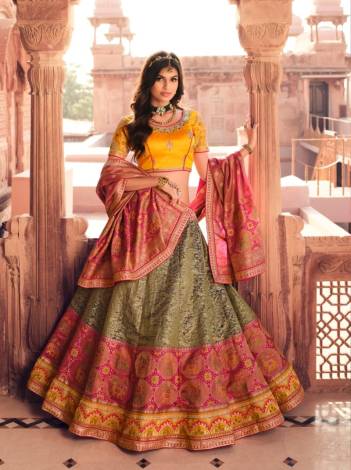 Royal vol 21 Kanjivarm Silk Wedding Lehnega Choli For Womne